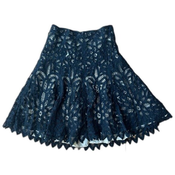 1989 Vintage Betsey Johnson  Black Lace Flared Midi Skirt  Size 4 Retro Gothic - Picture 1 of 8